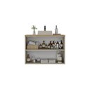 Ver imagem 4 de Gabinete de Banheiro 90cm x 65cm Nature Bege/Panna/Carvalho