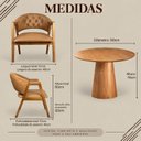 Ver imagem 4 de Conjunto Mesa Base em Cone Tampo Redondo & 4 Lithi Cadeiras Ergônomica em Durango & Linho