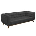 Ver imagem 2 de Sofá 02 Lugares para Sala de Estar Pés em Madeira 180cm Florian M03 Linho Chumbo - Lyam Decor