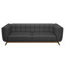 Ver imagem 3 de Sofá 02 Lugares para Sala de Estar Pés em Madeira 180cm Florian M03 Linho Chumbo - Lyam Decor