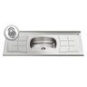Balcão Gabinete Com Pia Inox 100cm 3 Portas 2 Gavetas Luziania Branco - Lumil Móveis - 4