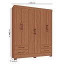 Ver imagem 3 de Guarda-Roupas Portofino 100% MDF 6 Portas 4 Gavetas
