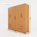 Ver imagem 3 de Guarda-Roupas Portofino 100% MDF 6 Portas 4 Gavetas