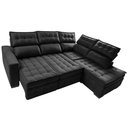 Ver imagem 6 de Sofá de Canto Direito 2.65x2.30m Retrátil e Reclinável com Molas Ensacadas Cama inBox Nobre Preto