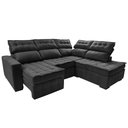 Ver mais imagens de Sofá de Canto Direito 2.65x2.30m Retrátil e Reclinável com Molas Ensacadas Cama inBox Nobre Preto