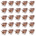 Ver imagem 1 de Kit de 20 Conjuntos de Mesa Dobrável 70x110 com 4 Cadeiras Imbuia - Cor: Marrom