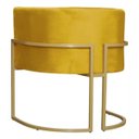 Ver imagem 3 de Kit 2 Poltronas Decorativas Base Metal para Sala Jantar Estar Recepção Clínica Consultório Mostarda