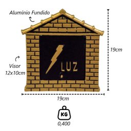 Visor Leitura Luz Colonial Ouro Alumínio Fundido 19x19cm Metal Mig 55mtm - 2