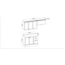 Ver imagem 3 de Cozinha Completa Modulada Aéreo 4 Portas Balcão 2 Portas 3 Gavetas com Tampo e Rodapé Luminata Branc