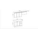 Ver imagem 3 de Cozinha Completa Aéreo 4 Portas Balcão 2 Portas 3 Gavetas com Tampo e Rodapé luminata 