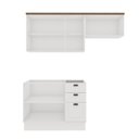 Ver imagem 2 de Cozinha Completa Aéreo 4 Portas Balcão 2 Portas 3 Gavetas com Tampo e Rodapé luminata 