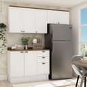 Ver imagem 1 de Cozinha Completa Modulada Aéreo 4 Portas Balcão 2 Portas 3 Gavetas com Tampo e Rodapé Luminata Branc