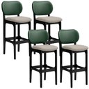 Ver imagem 1 de Kit 4 Banquetas Alta Bar Cozinha Sala Jantar Betta L02 Preto Facto Verde Linho Bege - Lyam Decor
