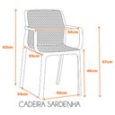 Ver imagem 6 de Kit 4 Cadeiras com Braços Empilhavel Inmetro Sardenha Vega Fratini Polipropileno Branco