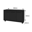 Ver imagem 3 de Rack 3 portas 1 prateleira 4 rodízios tv até 40" BR 113 Linha Line - BRV Móveis