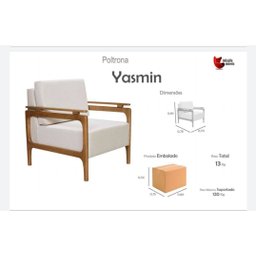 Poltrona Yasmim Linho Bege - 2