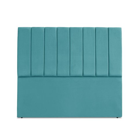 Cabeceira Estofada Carla 140 Cm Suede Azul Turquesa