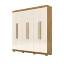 Ver imagem 2 de Roupeiro Elegance 6 Portas e 2 Gavetas Internas - Cor Nature Champanhe - Vila Rica