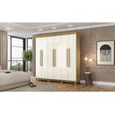 Ver imagem 1 de Roupeiro Elegance 6 Portas e 2 Gavetas Internas - Cor Nature Champanhe - Vila Rica