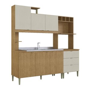 Cozinha Compacta Isa - Mdp 6 Portas 3 Gavetas e 2 Nichos - Cadorin