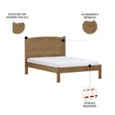 Ver imagem 3 de Cama Casal 140cm Pé Madeira Maciça Renzo Freijó F07 - Mpozenato