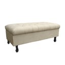 Ver imagem 1 de Recamier Bau Bia 80cm Suede Bege - Dominic Decor