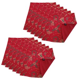 Jogo Americano Luxo Enfeites Natalino Dupla face 12un