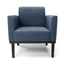 Ver imagem 6 de Poltrona Decorativa Isabella Pés Fixo em Madeira Preto Suede Azul Marinho G19 - Gran Belo