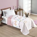 Ver imagem 3 de Kit Cobre Leito Colcha Solteiro Infantil Fantasy Dupla Face Microfibra 2 Peças - Princesinha Branco