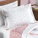 Ver imagem 4 de Kit Cobre Leito Colcha Solteiro Infantil Fantasy Dupla Face Microfibra 2 Peças - Princesinha Branco