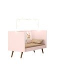 Ver imagem 3 de Quarto de Bebê Guarda Roupa e Berço Mini Cama com Colchão Q Encanto Retrô Rosa Qmovi