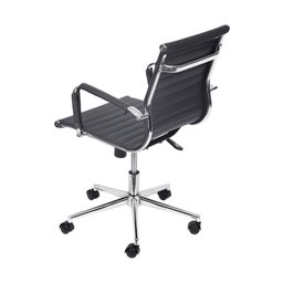 Cadeira de Escritório Giratória Eames Preta - Baixa | Cromado - 2