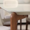 Ver imagem 5 de Conjunto de Jantar Mesa Retangular com Vidro Donatella 6 Cadeiras Kalina - Natural C/ Off White