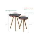 Ver imagem 4 de Kit 2 Mesas Auxiliares Lisboa + 1 Puff Miami Preto - Adz