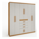 Ver imagem 1 de Guarda Roupa Casal Ludy 8 Portas 3 Gavetas Cinamomo Off White Formimóveis