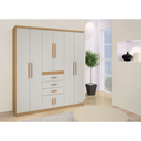 Ver imagem 2 de Guarda Roupa Casal Ludy 8 Portas 3 Gavetas Cinamomo Off White Formimóveis