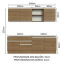 Ver imagem 4 de Armário de Cozinha Completa 240cm Rustic Glamy Madesa 06