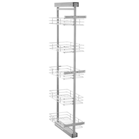 Coluna Deslizante com Corrediça 5 Cestos Aramados para Armário 147cm Schmitt