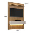 Ver imagem 4 de Painel Curitiba Com Nicho 134cm para TV até 50 Polegadas Valdemoveis Cinamomo Off White