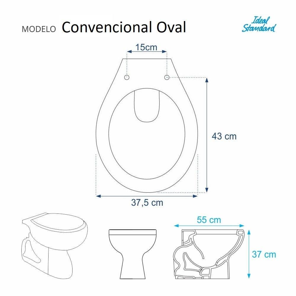 Tampa de Vaso Sanitario Almofadada Convencional Oval Bone (bege Claro) para Bacia Ideal Standard - 3