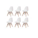 Ver imagem 1 de Kit 6 Cadeiras Eiffel Charles Eames Wood Base Madeira Branca