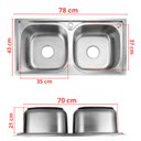 Ver imagem 2 de Kit Cuba Dupla Gourmet em Aço Inox + Torneira Gourmet Monocomando Vip