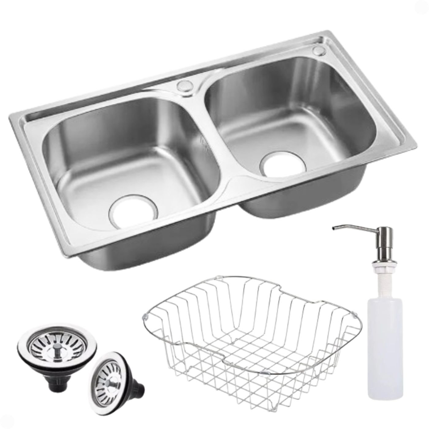 Kit Cuba Dupla Gourmet em Aço Inox + Torneira Gourmet Monocomando Vip - 4