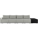 Ver imagem 5 de Sofá Ilha Modular para Sala 392cm com Puff Dublin K01 Linho Cinza e Sintético Preto - Lyam Decor