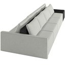 Ver imagem 4 de Sofá Ilha Modular para Sala 392cm com Puff Dublin K01 Linho Cinza e Sintético Preto - Lyam Decor