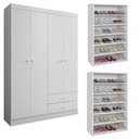 Ver imagem 3 de Guarda Roupa Louise com 02 Sapateiras Laís Branco Brilho - Ajl