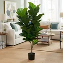 Ver imagem 1 de Ficus Lyrata Artificial Planta Permanente Decoração Sala 1.20m, Planta Decorativa para Casa.