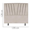 Ver imagem 2 de Cabeceira Estofada Bélgica 195cm King Size para Cama Box Quarto Corino Bege - Gat Magazine