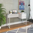 Ver imagem 1 de Escrivaninha Mesa Escritório 120cm 2 Gavetas P1012 Retrô