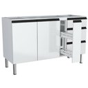 Ver imagem 3 de Gabinete em Aço Gaia Branco para Pias de 1,50 Metros com 3 Portas e 3 Gavetas - P101302 - Cozimax